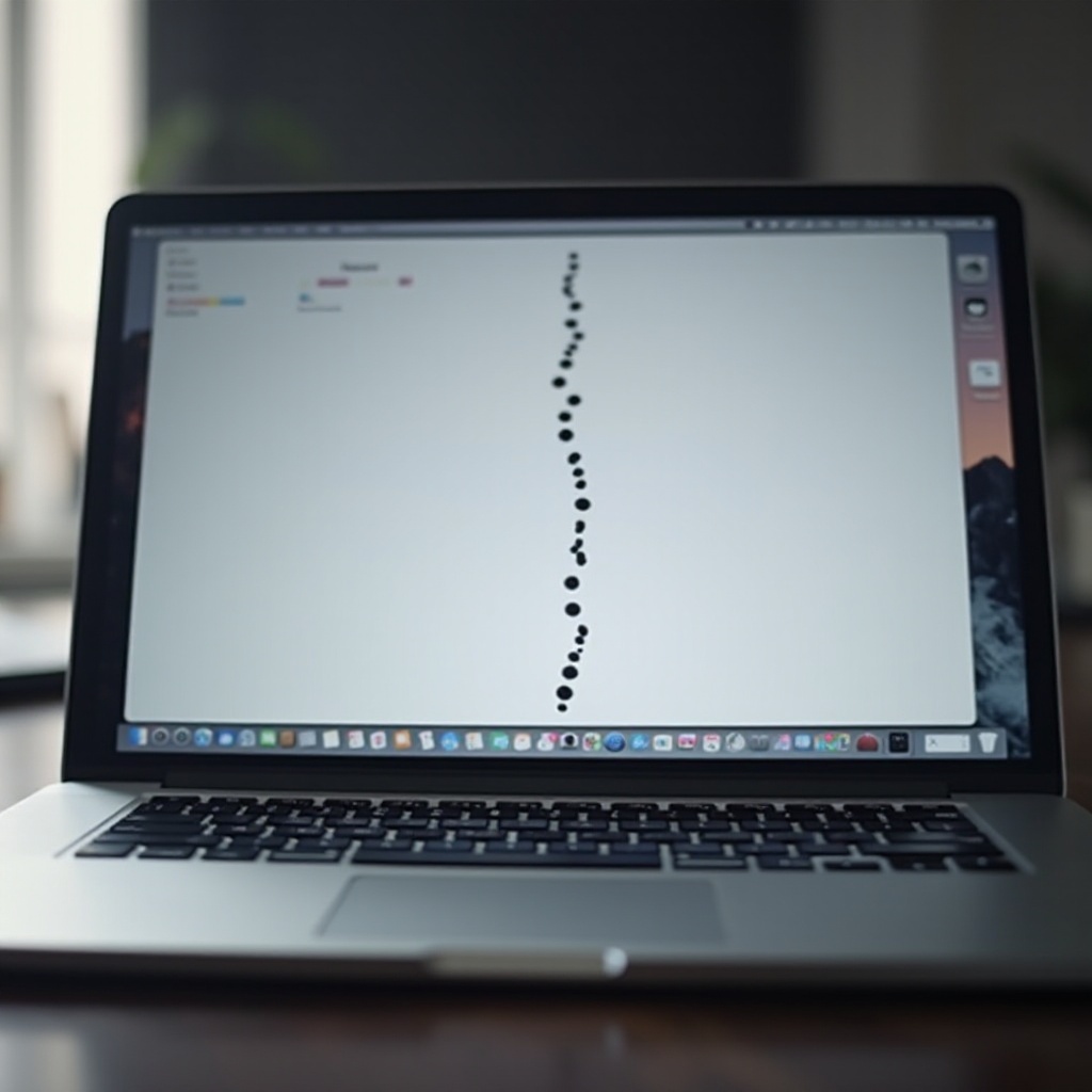 enkele verticale lijn op het MacBook Pro-scherm