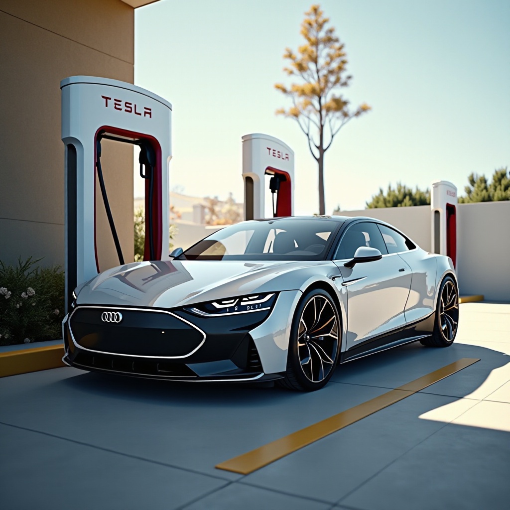puede audi usar el supercargador de tesla