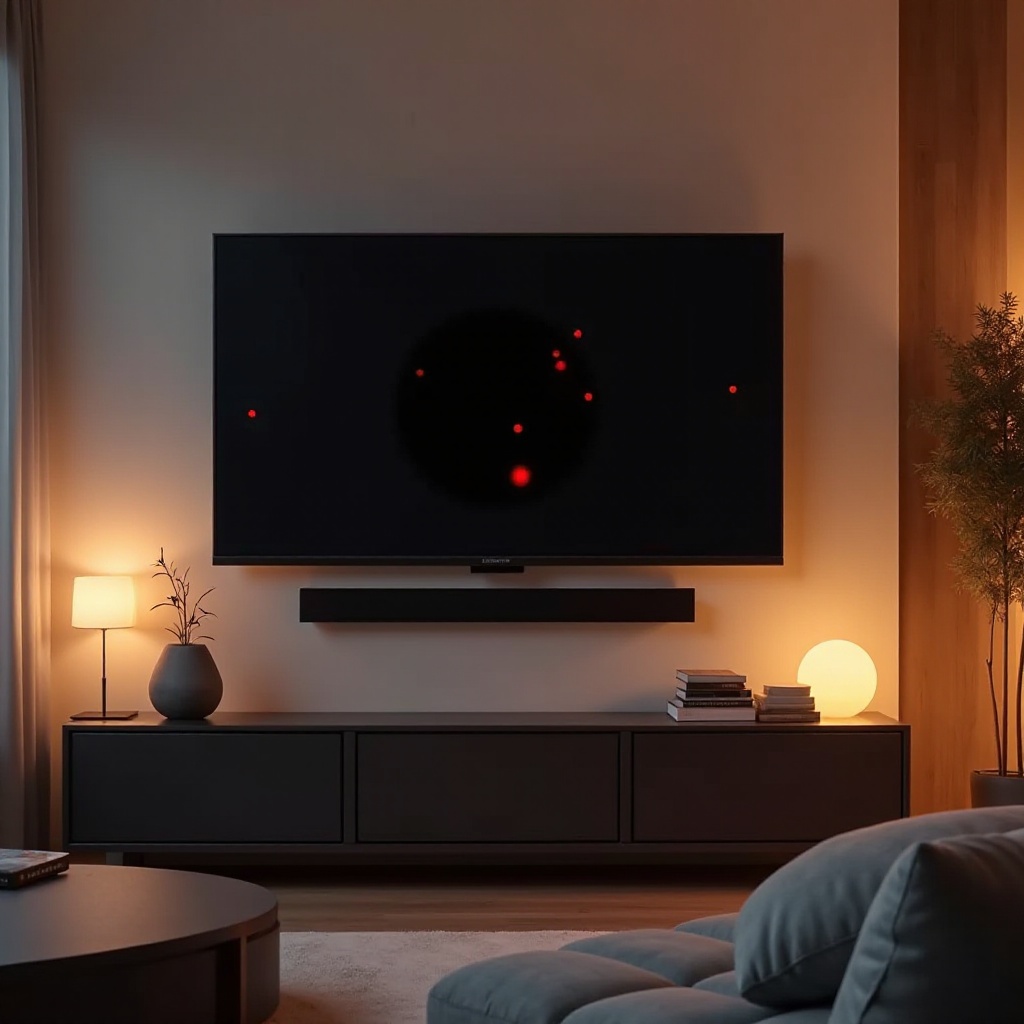 tummaja täpliä LED-televisiossa