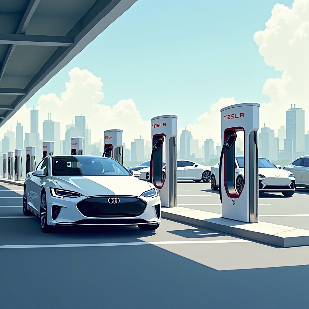 kan audi de tesla-supercharger gebruiken