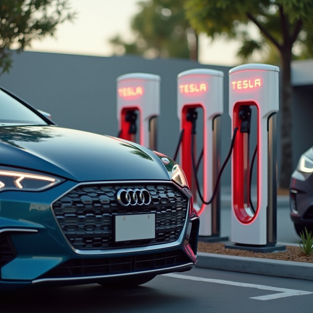 audi pode usar o supercarregador da tesla