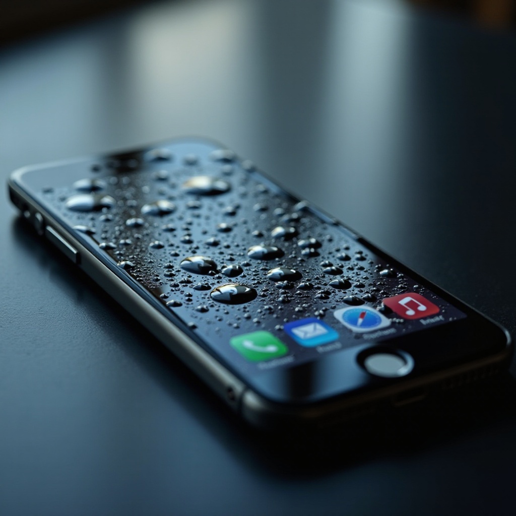 iPhone-näyttö musta vesivahinko