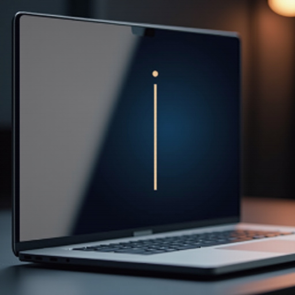 einzelne vertikale Linie auf dem MacBook Pro Bildschirm