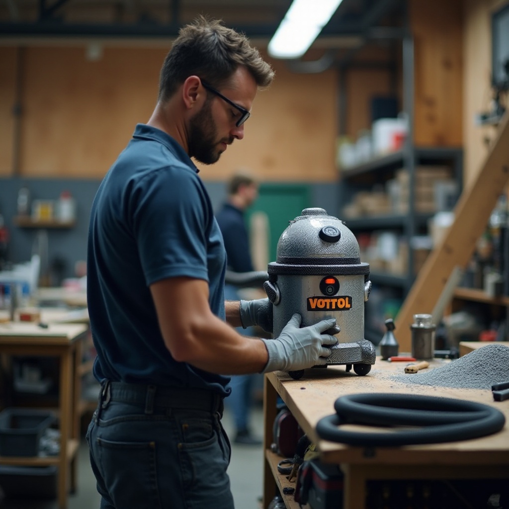utilisation d'un aspirateur de chantier