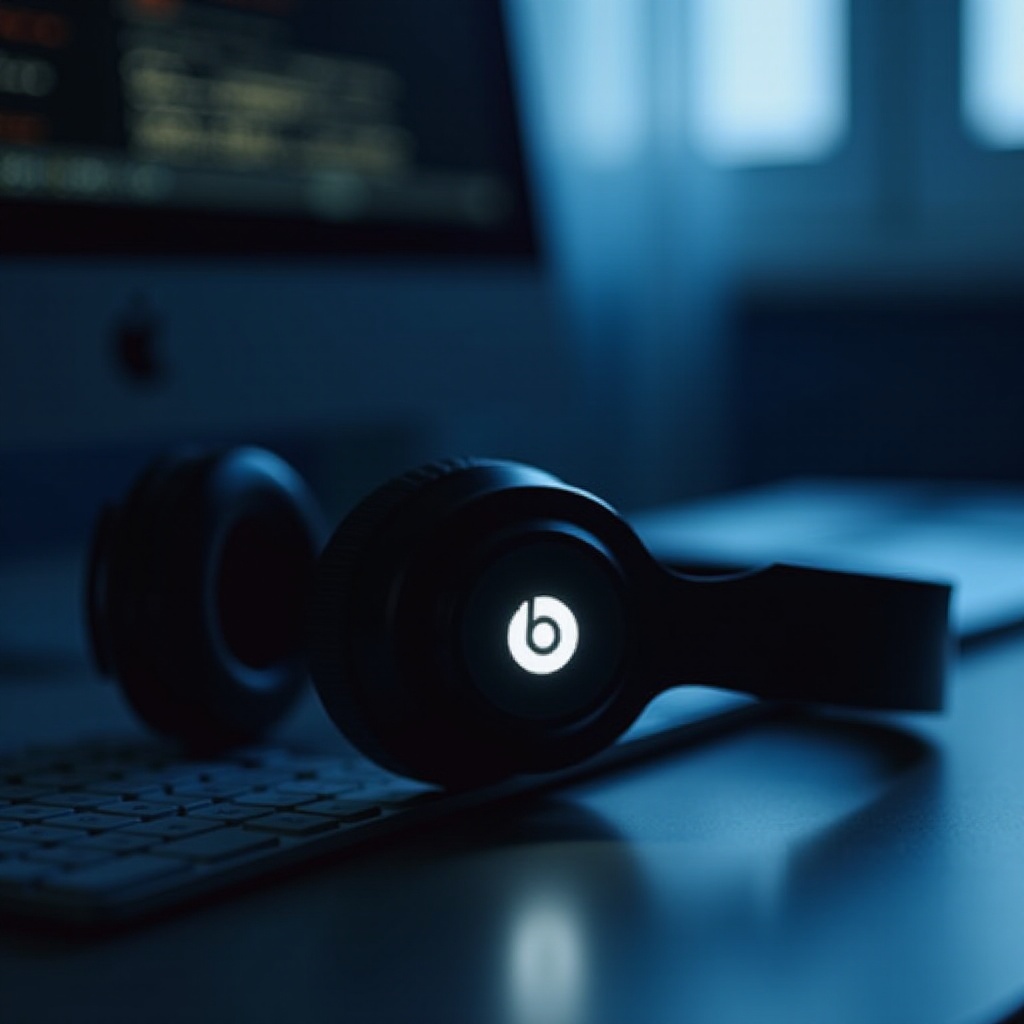 fones de ouvido Beats piscando branco