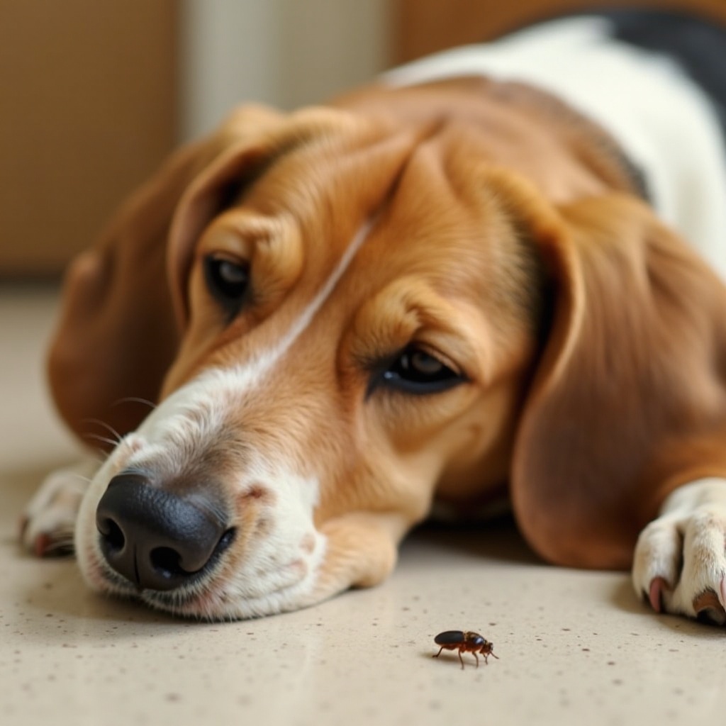 traitement des acariens de l'oreille et des puces pour chiens