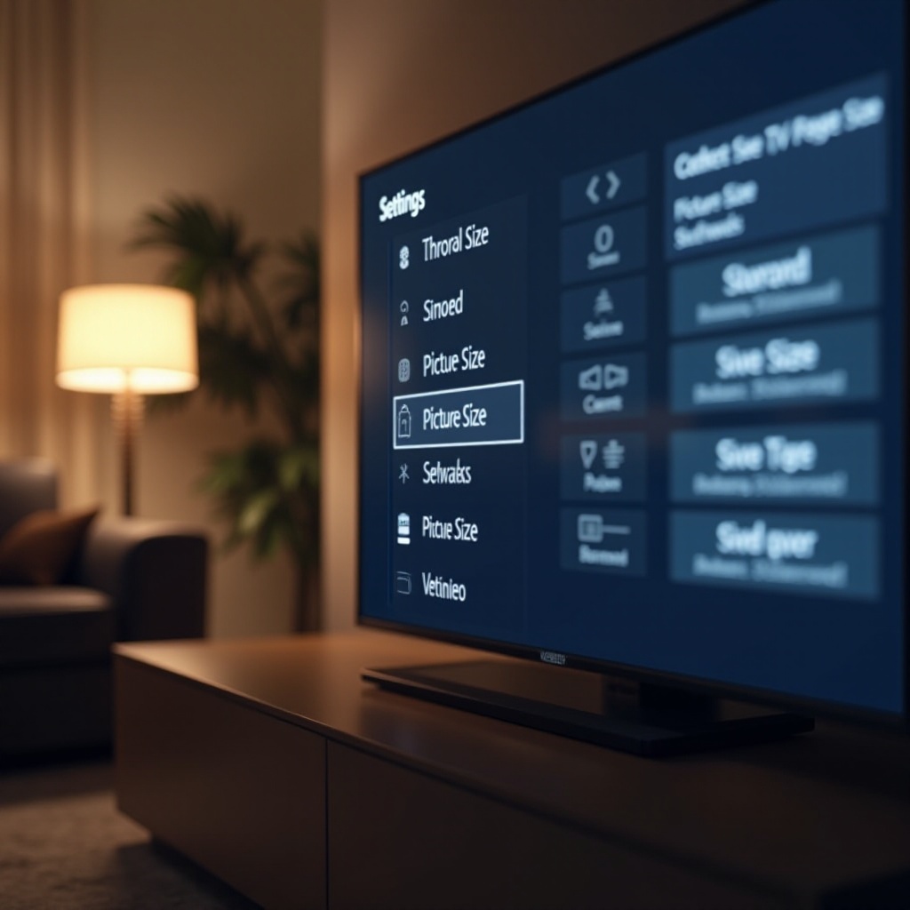 como alterar o tamanho da imagem em uma TV Samsung