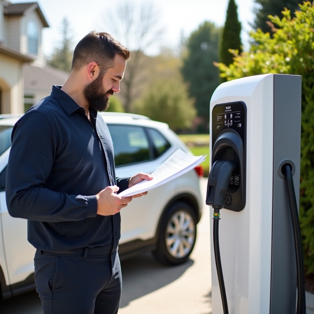 installatie van oplaadpunt voor elektrische voertuigen