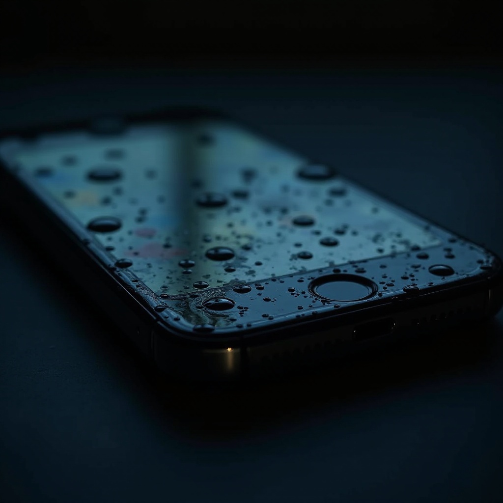 écran d'iPhone noir dégâts d'eau