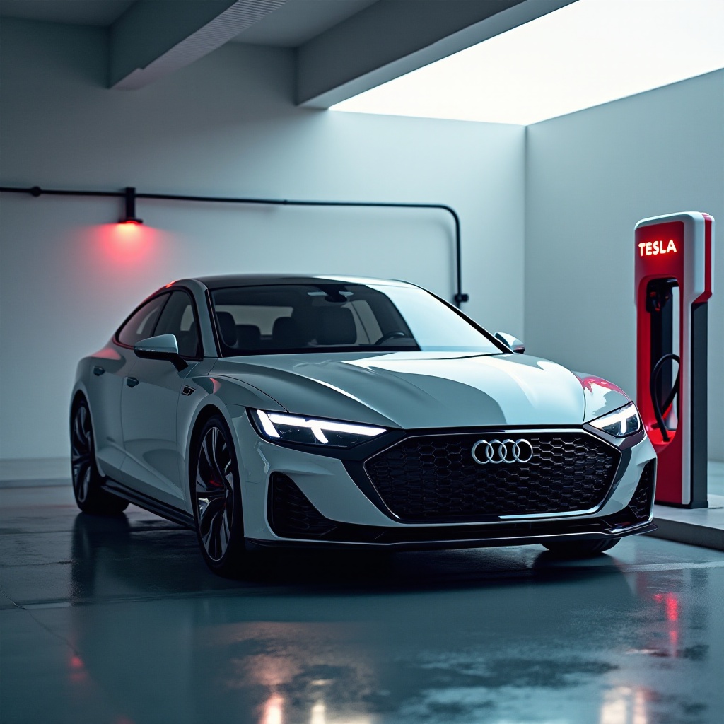 puede audi usar el supercargador de tesla