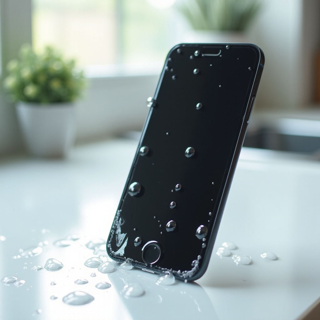 iphone screen black water damage