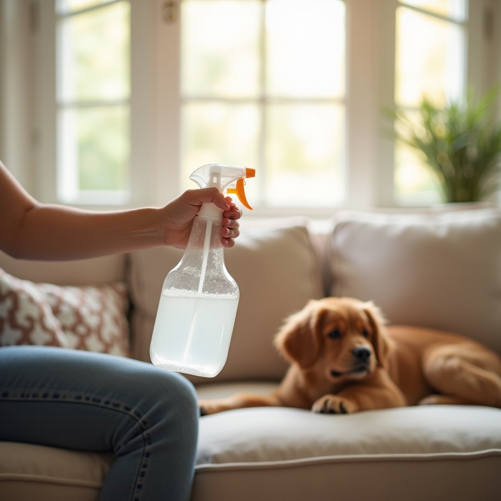 zelfgemaakte spray voor het verwijderen van huisdiergeuren