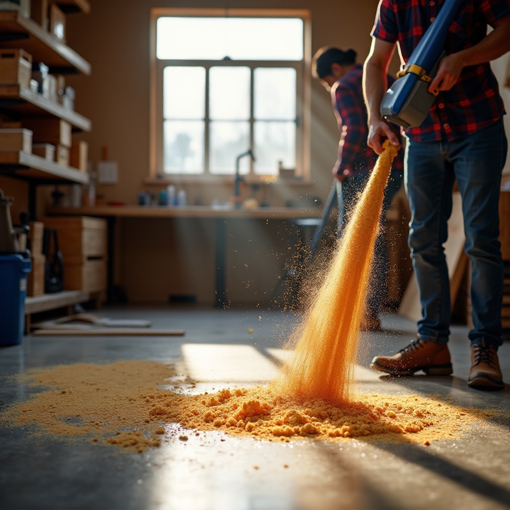 Verwendung eines Werkstattstaubsaugers