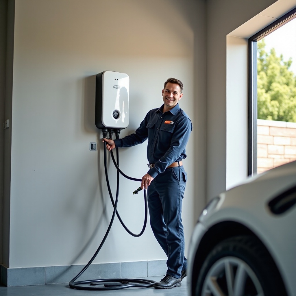 installazione del caricabatterie per veicoli elettrici