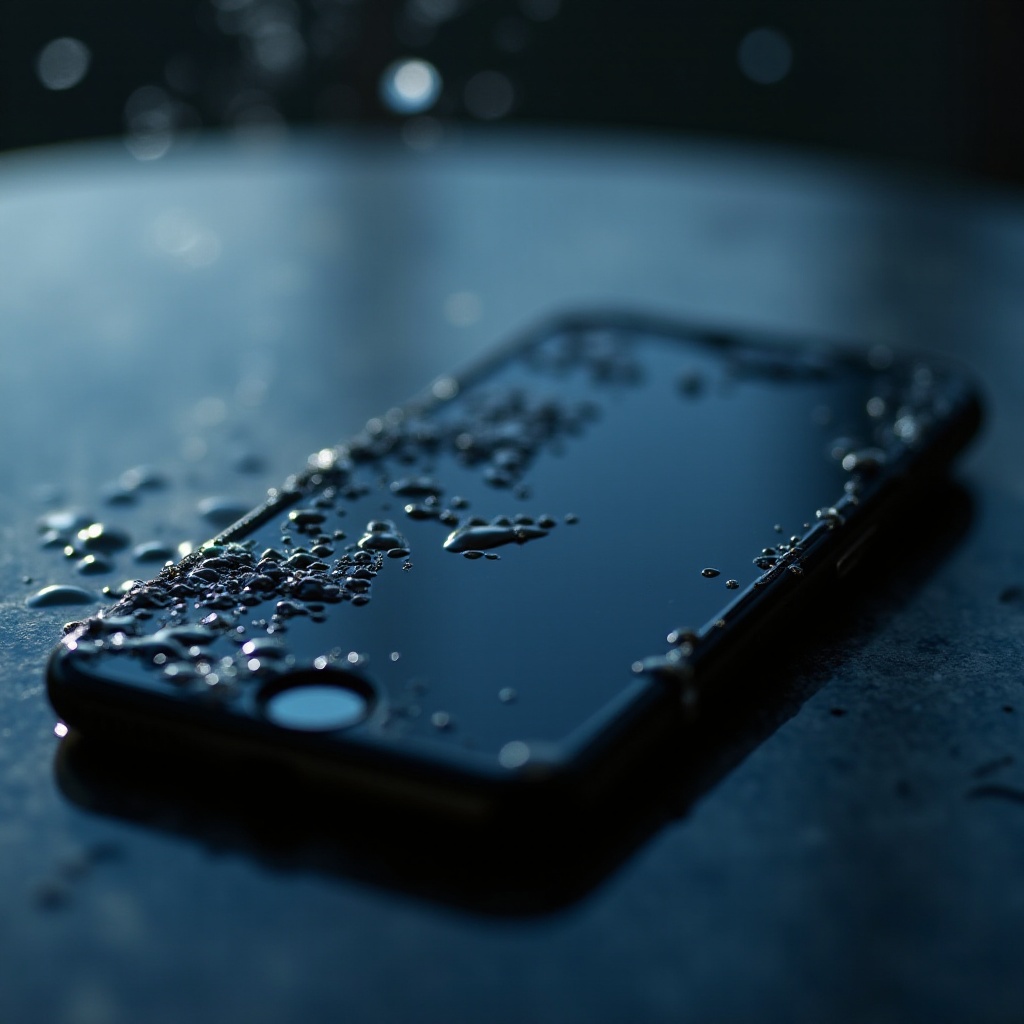 pantalla de iPhone negra daño por agua