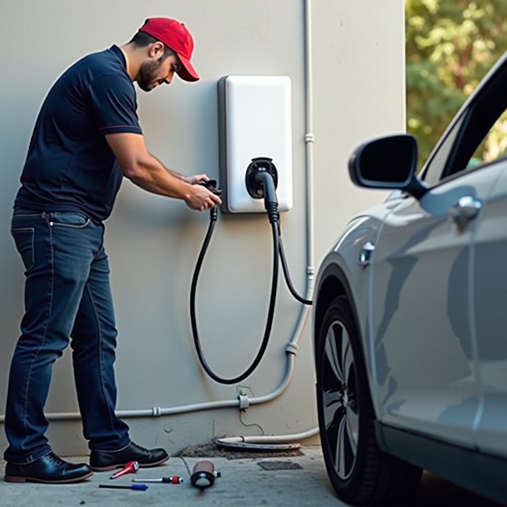 installazione del caricabatterie per veicoli elettrici